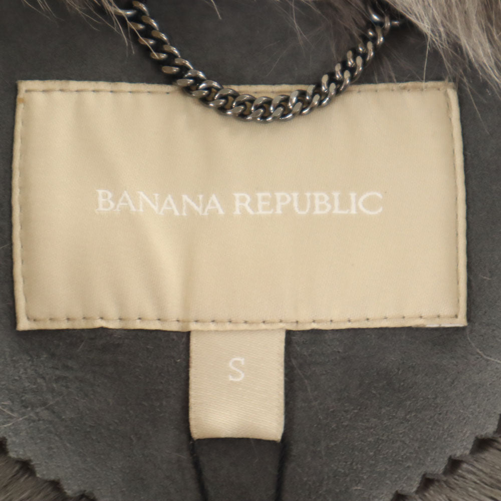 Banana Republic バナナリパブリック リアルファー付き ムートンコート S グレー レディース