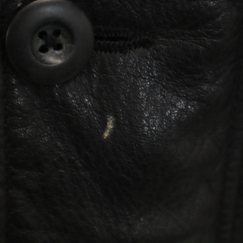 LECOLLEZIONISTRUCTURE ステンカラー レザーコート L ブラック LECOLLEZIONISTRUCTURE メンズ