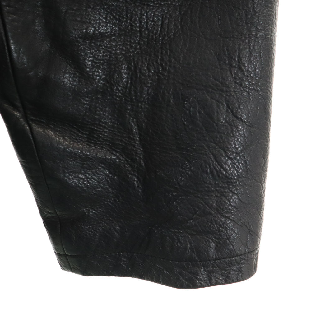 LECOLLEZIONISTRUCTURE ステンカラー レザーコート L ブラック LECOLLEZIONISTRUCTURE メンズ