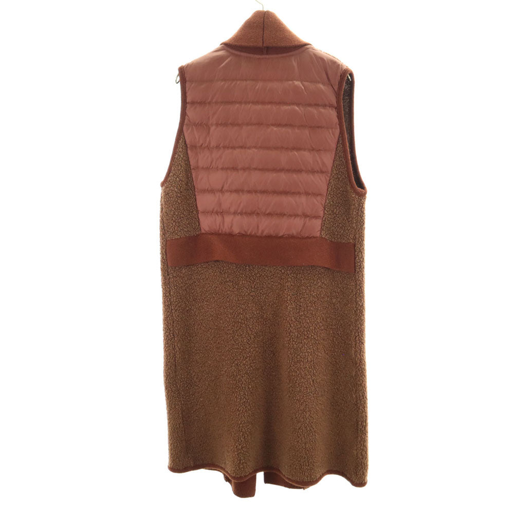 DAMA ダーマ ウールブレンド ボア ロング ベスト 9AR ブラウン レディース