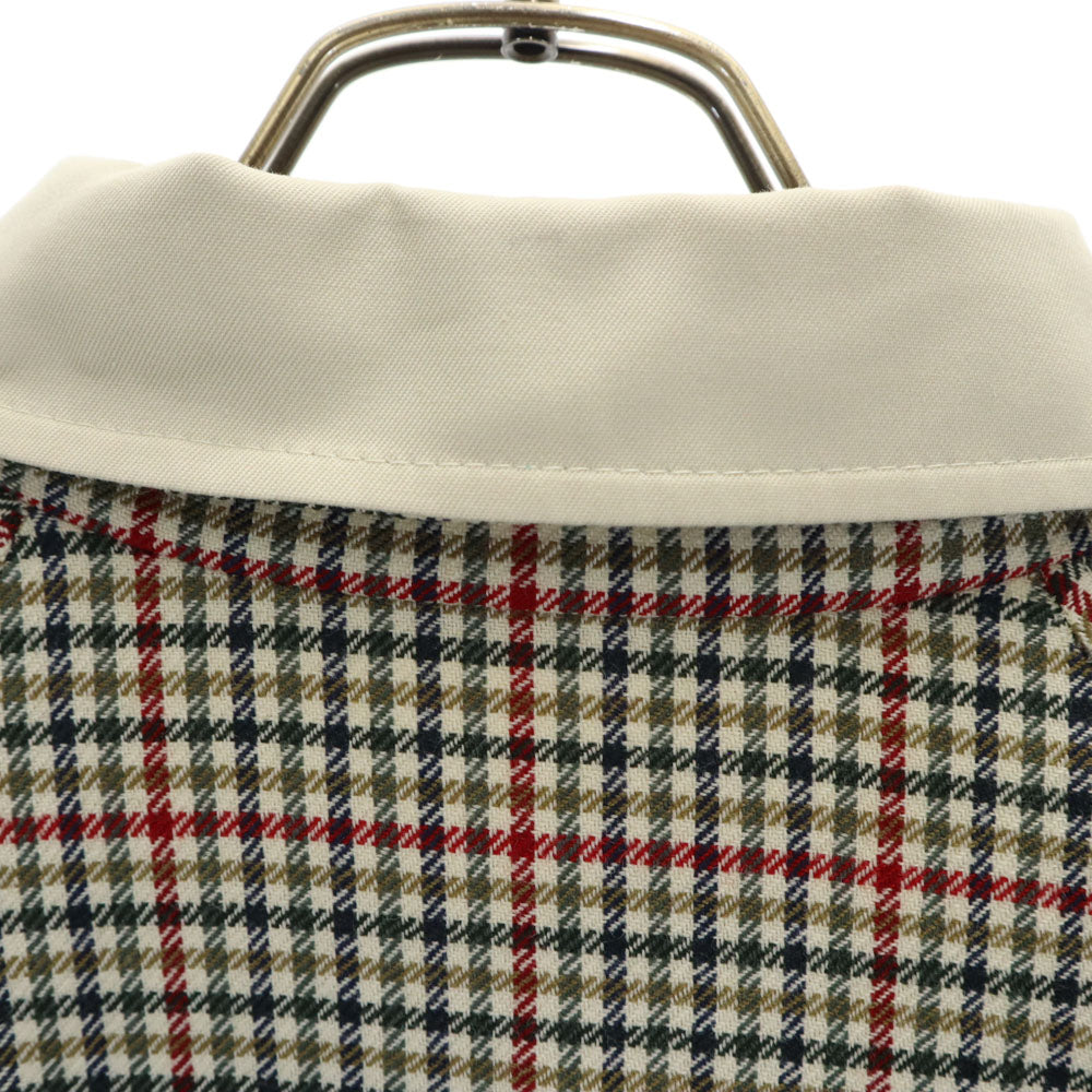 Aquascutum アクアスキュータム 70s イングランド製 ヴィンテージ チェック柄 リバーシブル ステンカラーコート 12 ベージュ 他 レディース