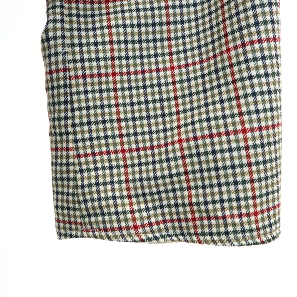 Aquascutum アクアスキュータム 70s イングランド製 ヴィンテージ チェック柄 リバーシブル ステンカラーコート 12 ベージュ 他 レディース