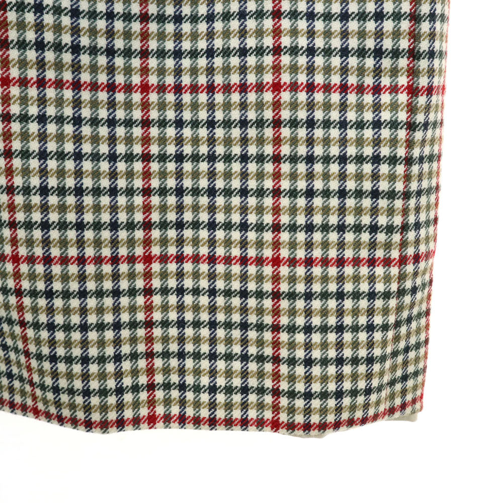Aquascutum アクアスキュータム 70s イングランド製 ヴィンテージ チェック柄 リバーシブル ステンカラーコート 12 ベージュ 他 レディース
