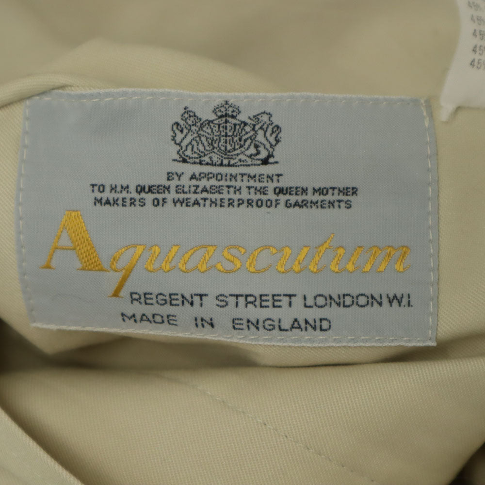 Aquascutum アクアスキュータム 70s イングランド製 ヴィンテージ チェック柄 リバーシブル ステンカラーコート 12 ベージュ 他 レディース