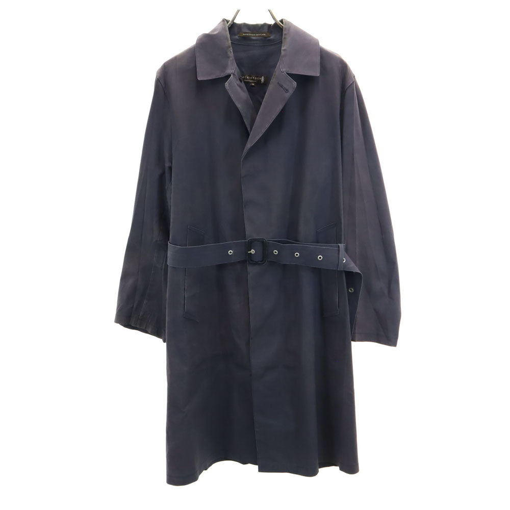 Mackintosh マッキントッシュ スコットランド製 ステンカラーコート 38 チャコールネイビー メンズ