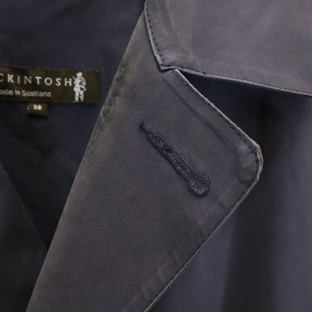 Mackintosh マッキントッシュ スコットランド製 ステンカラーコート 38 チャコールネイビー メンズ