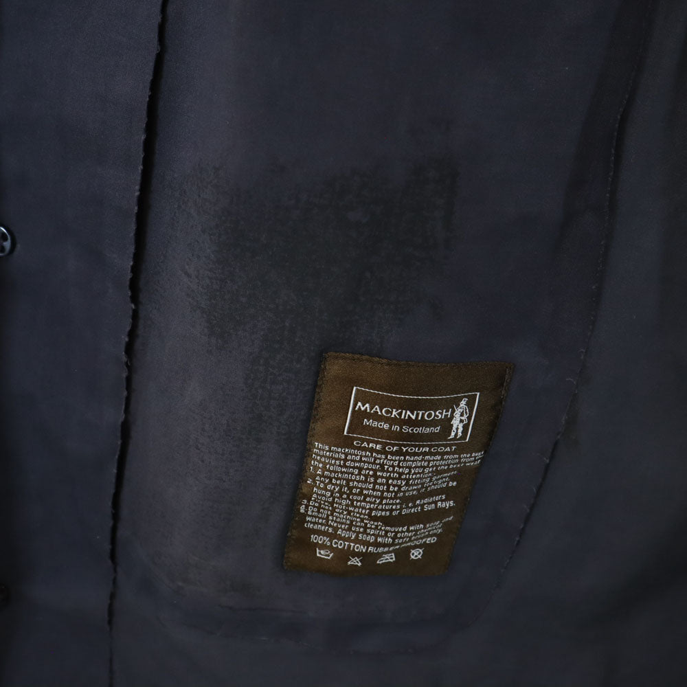 Mackintosh マッキントッシュ スコットランド製 ステンカラーコート 38 チャコールネイビー メンズ