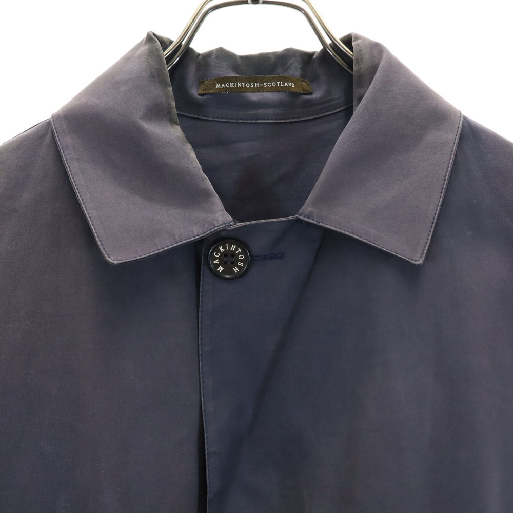 Mackintosh マッキントッシュ スコットランド製 ステンカラーコート 38 チャコールネイビー メンズ