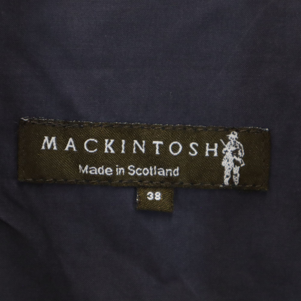 Mackintosh マッキントッシュ スコットランド製 ステンカラーコート 38 チャコールネイビー メンズ