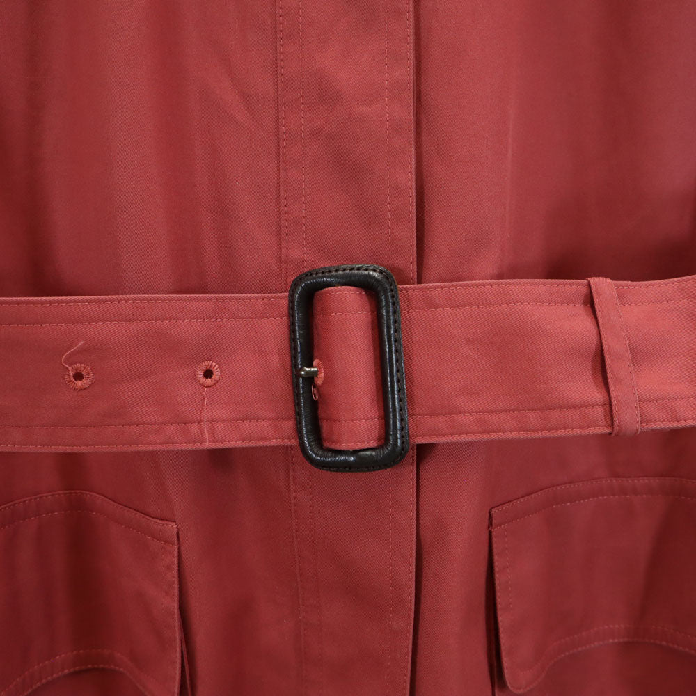 YVES SAINT LAURENT イヴサンローラン 80s 90s オールド ステンカラーコート T9 レッド系 レディース