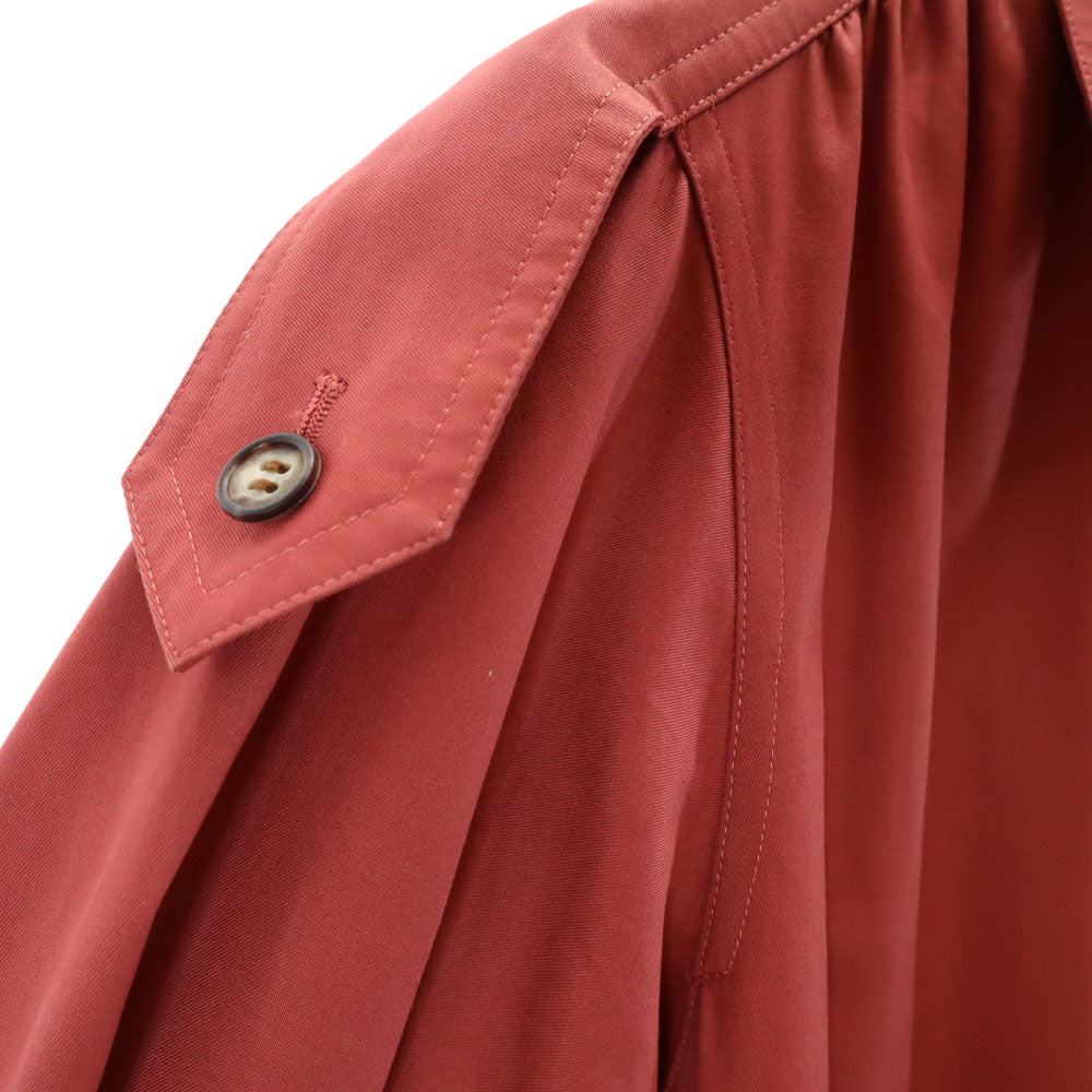 YVES SAINT LAURENT イヴサンローラン 80s 90s オールド ステンカラーコート T9 レッド系 レディース