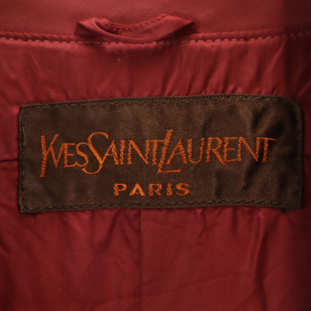 YVES SAINT LAURENT イヴサンローラン 80s 90s オールド ステンカラーコート T9 レッド系 レディース