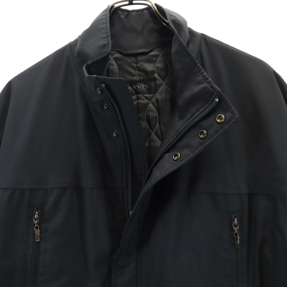 LANVIN LA COLLECTION ランバンコレクション 日本製 ステンカラーコート R50-46 ブラック 裏キルティング メンズ