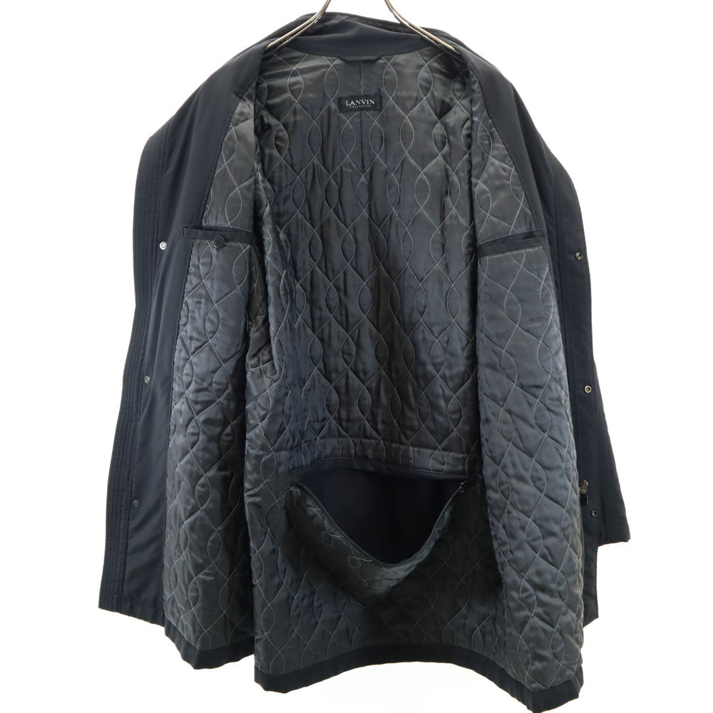 LANVIN LA COLLECTION ランバンコレクション 日本製 ステンカラーコート R50-46 ブラック 裏キルティング メンズ