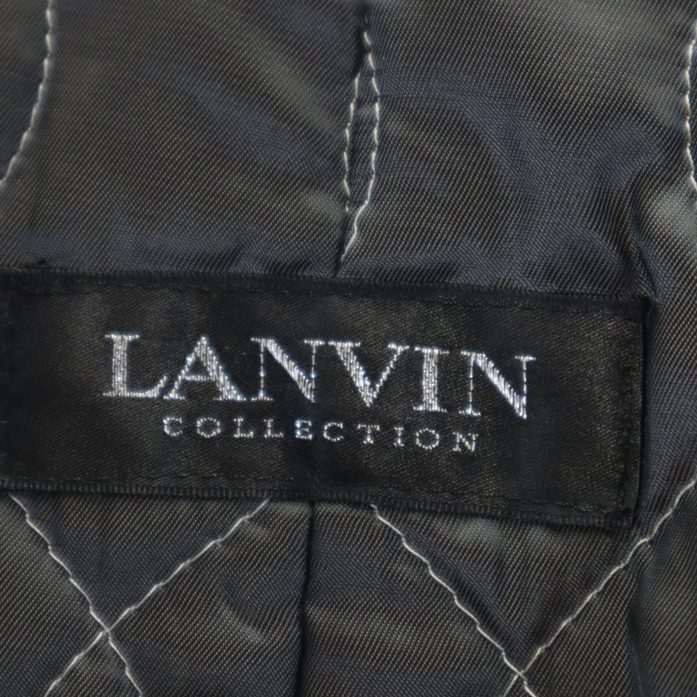 LANVIN LA COLLECTION ランバンコレクション 日本製 ステンカラーコート R50-46 ブラック 裏キルティング メンズ