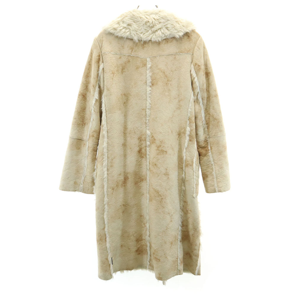 ARMANI JEANS アルマーニジーンズ フェイクレザー ロングコート 6 ベージュ レディース