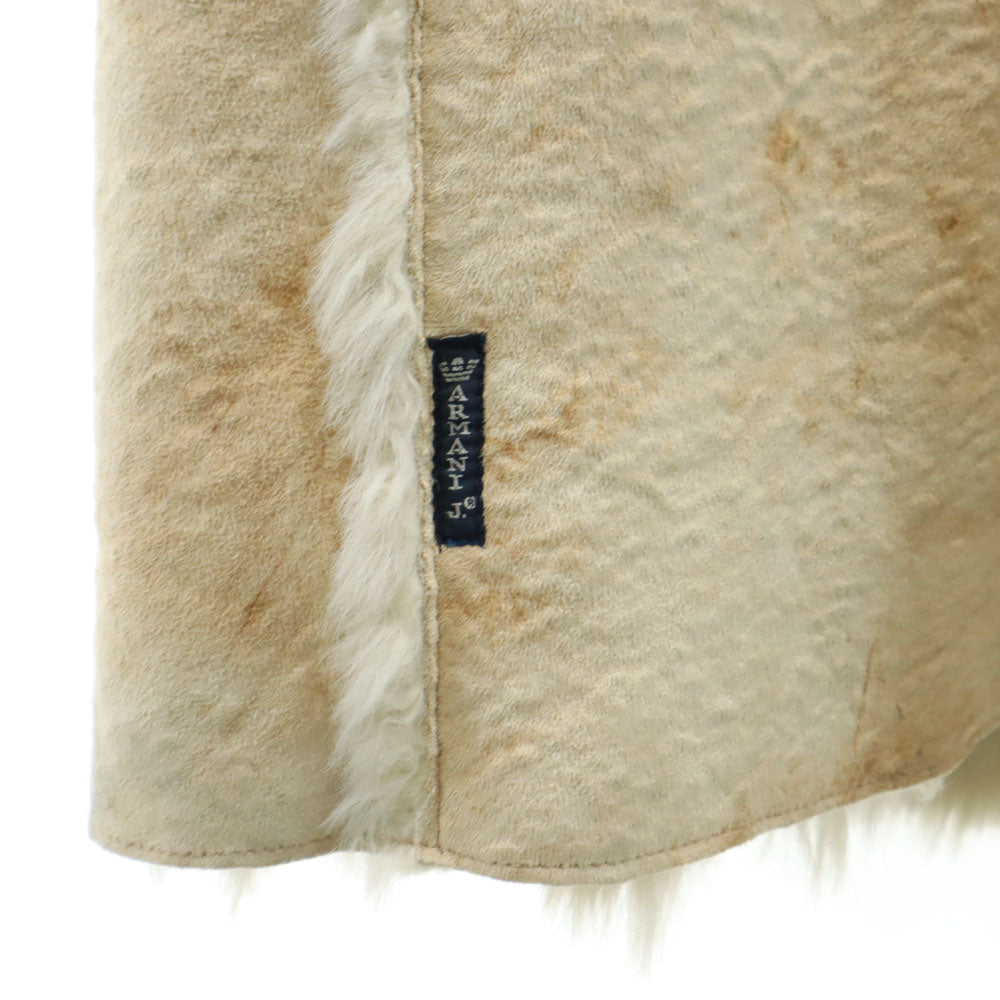 ARMANI JEANS アルマーニジーンズ フェイクレザー ロングコート 6 ベージュ レディース