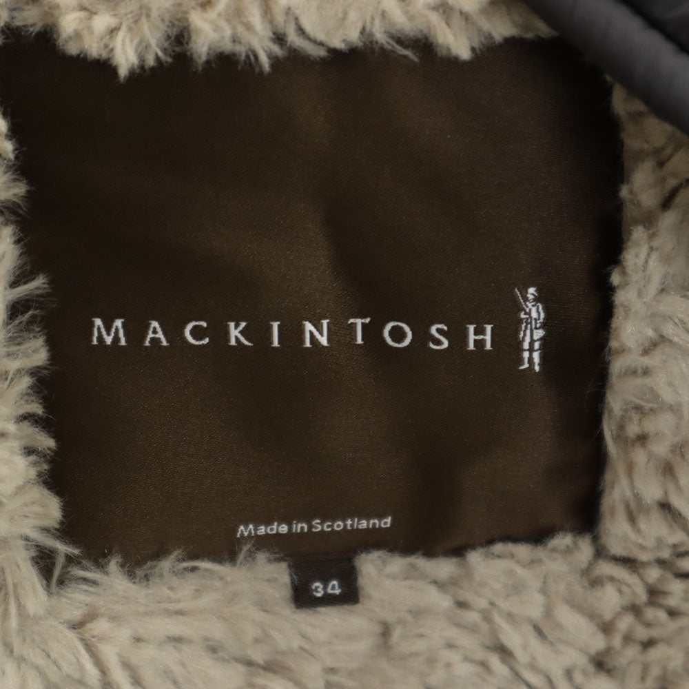 Mackintosh マッキントッシュ スコットランド製 キルティングコート 34 チャコールグレー 裏ボア レディース