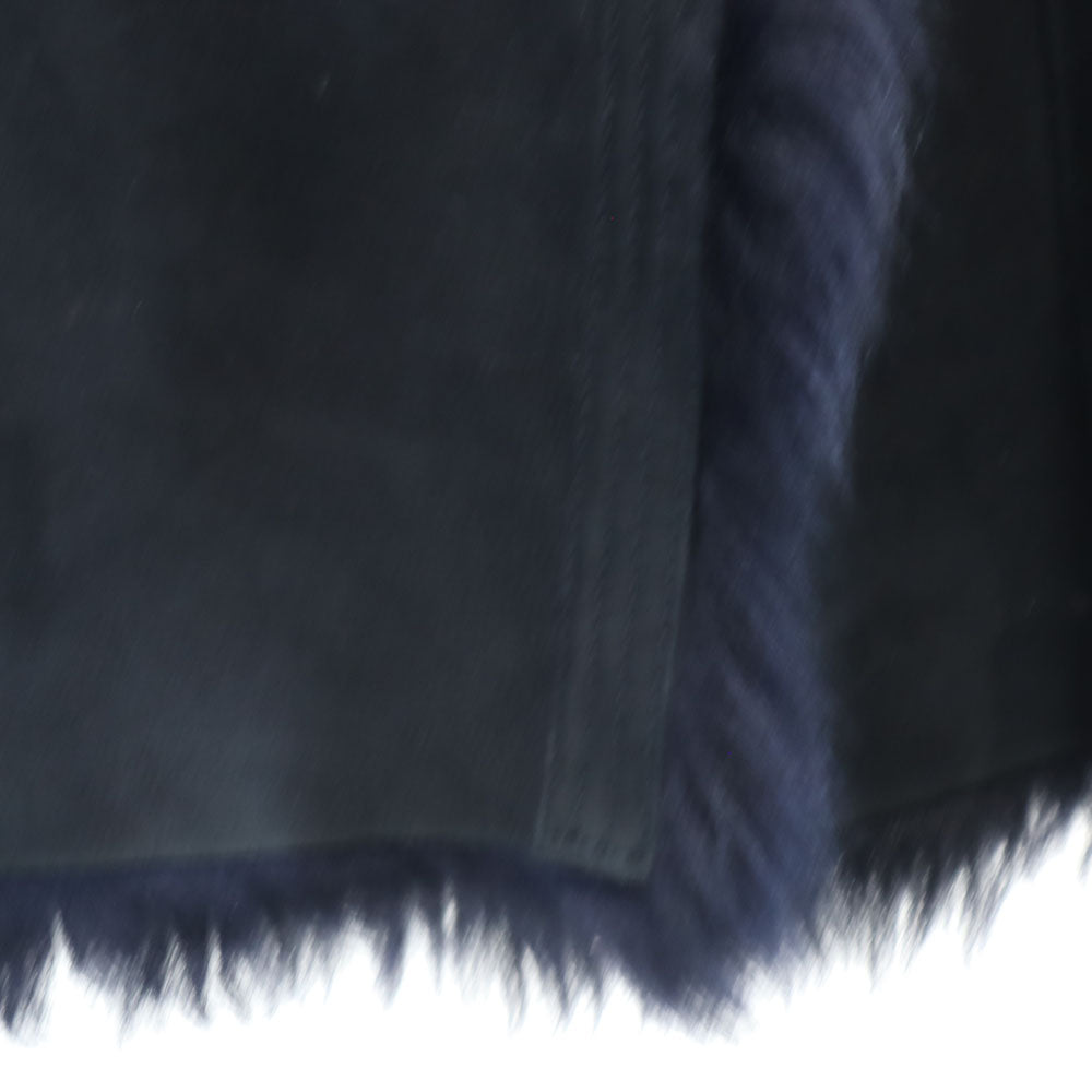 ムーンバット イタリア製 シャーリング加工 ムートンコート 46 チャコールネイビー レディース