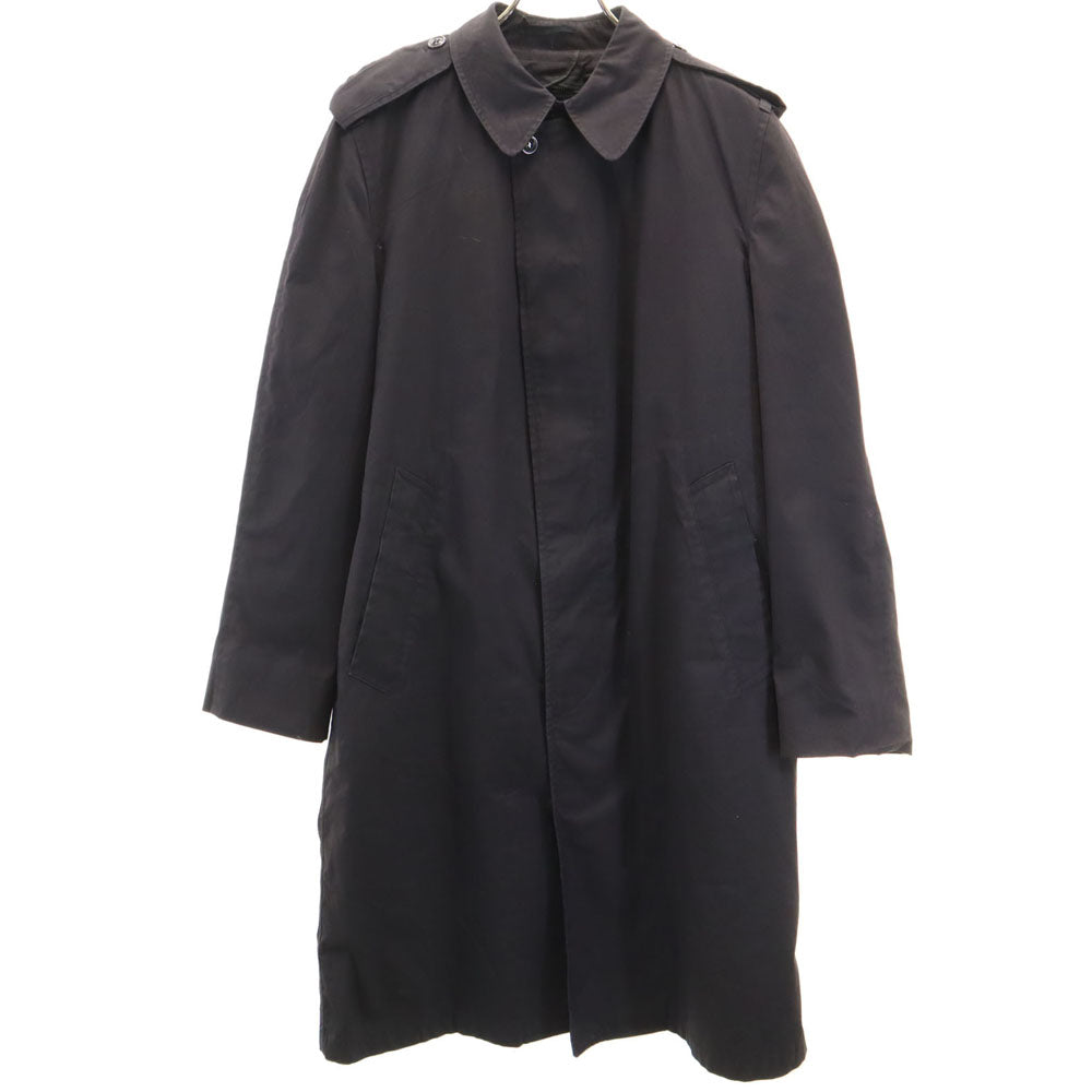 US NAVY アメリカ海軍 70s ヴィンテージ DLA ステンカラーコート 36R ブラック オールウェザーコート ミリタリー ボアライナー付き メンズ