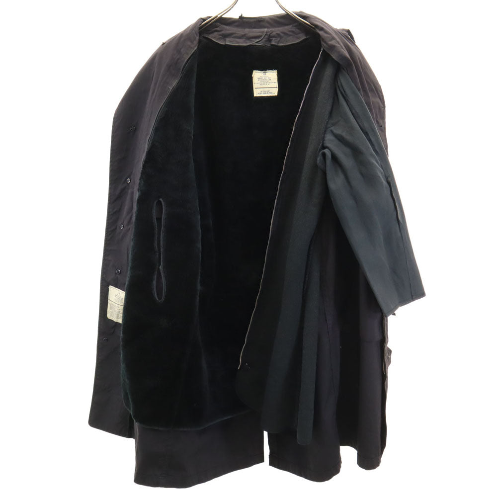 US NAVY アメリカ海軍 70s ヴィンテージ DLA ステンカラーコート 36R ブラック オールウェザーコート ミリタリー ボアライナー付き メンズ