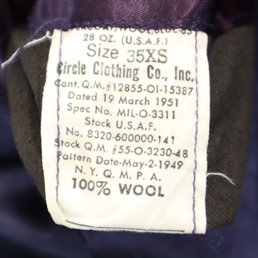 US AIR FORCE アメリカ空軍 50s ヴィンテージ ウールブレンド ウールコート 35XS ブルー オーバーコート ミリタリー メンズ