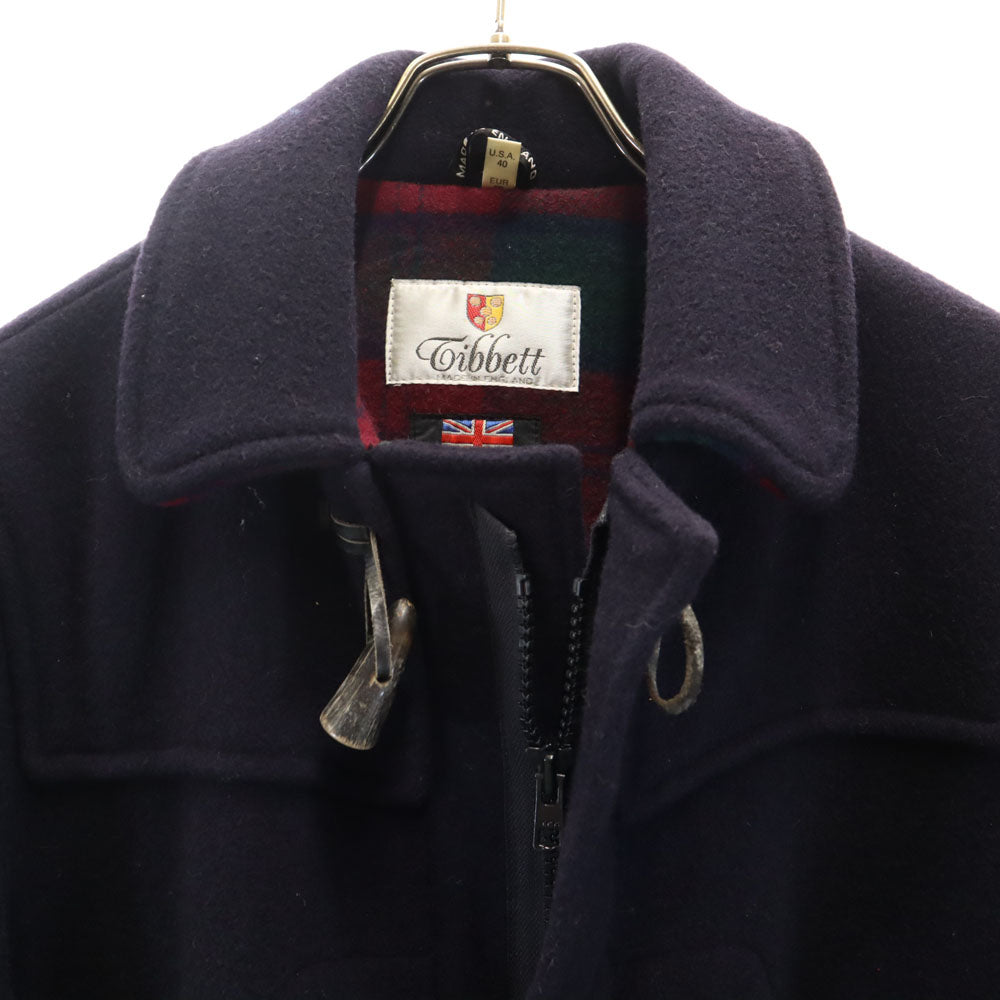 チベット 80s 90s オールド イングランド製 ウールブレンド ウールコート 40 ネイビー ダッフルコート メンズ