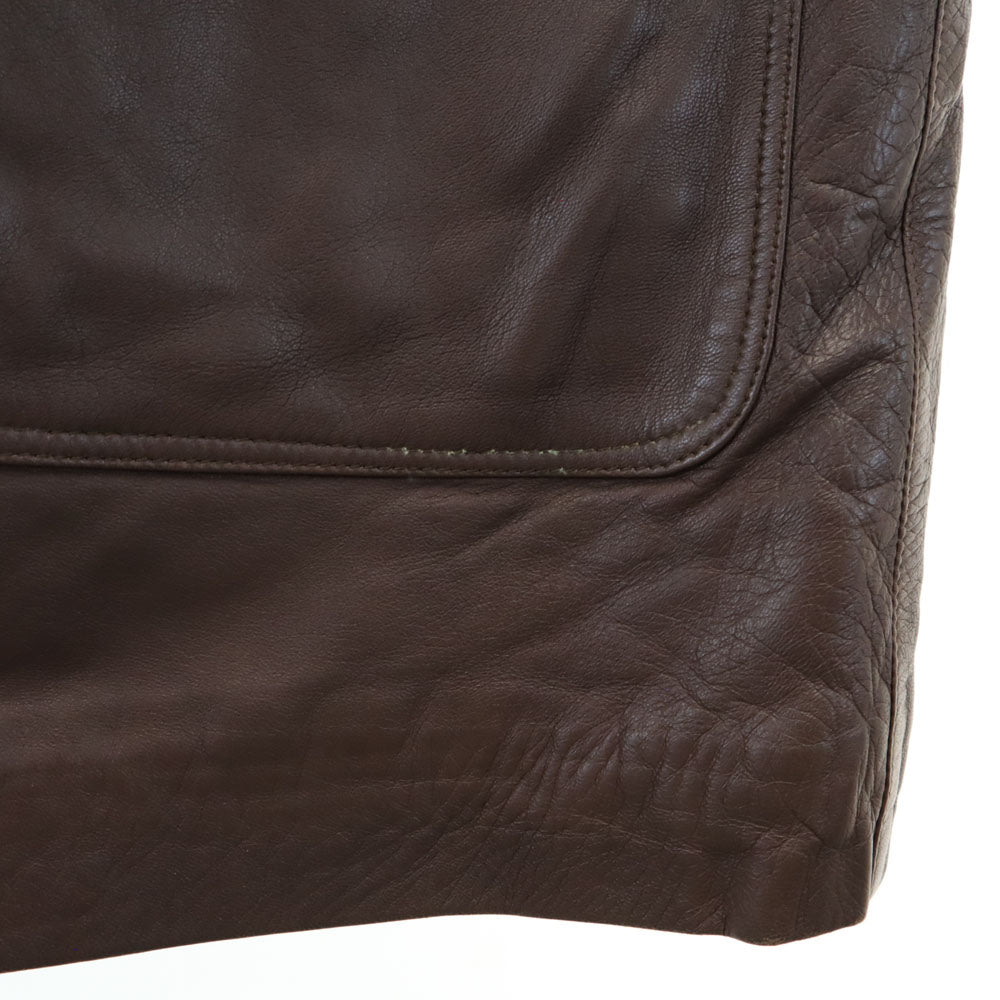 A.C.S.A スペイン製 レザーコート 50 ブラウン メンズ