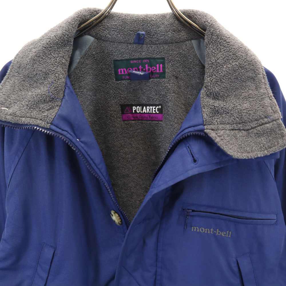 mont-bell モンベル コート M 青紺 アウトドア 裏フリース ポーラテック メンズ