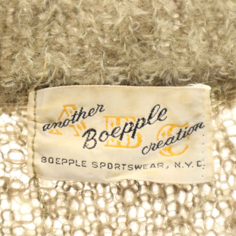 BOEPPLE SPORTSWEAR 60s ヴィンテージ ウールブレンド 長袖 ロング Vネック セーター ベージュ ニット レディース