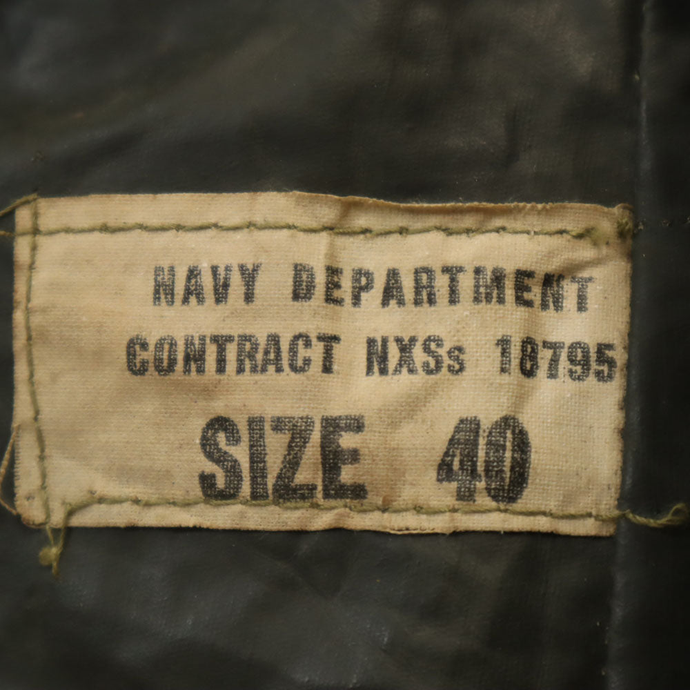 US NAVY アメリカ海軍 40s ヴィンテージ NXSs18795 ネイビデパートメント バーンストーマー コート 40 ブラック ミリタリー 襟ムートン メンズ