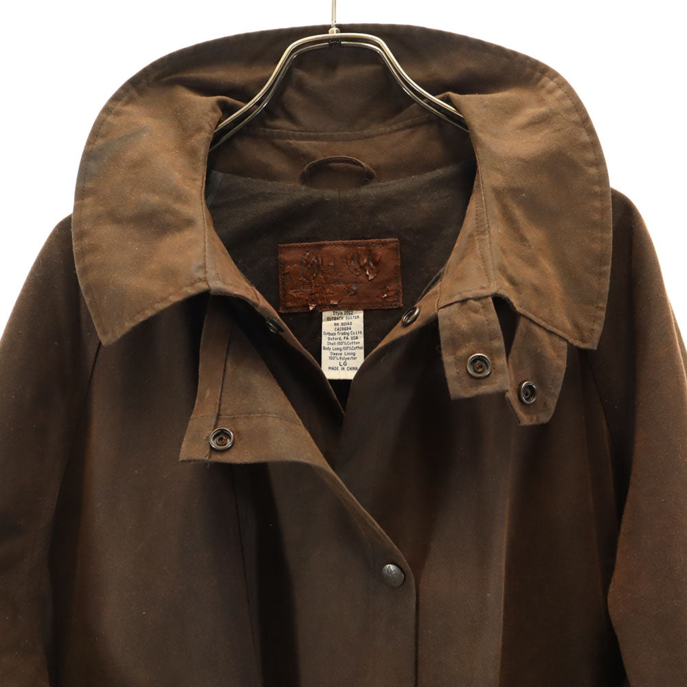 アウトバック 90s オールド オイルド コート L ブラウン フード、ライナー欠品 レディース