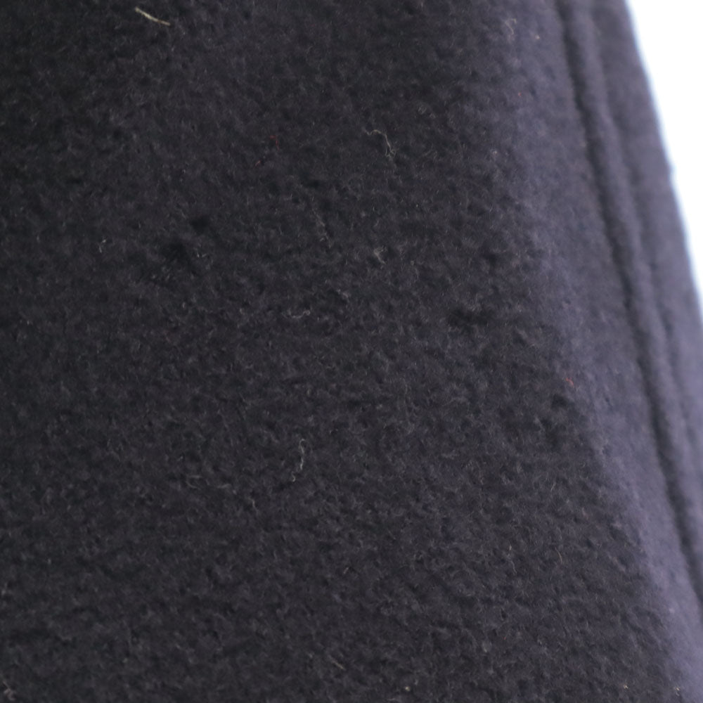 ハナムラ カシミヤブレンド ダブルブレスト メルトン コート 11R ネイビー レディース