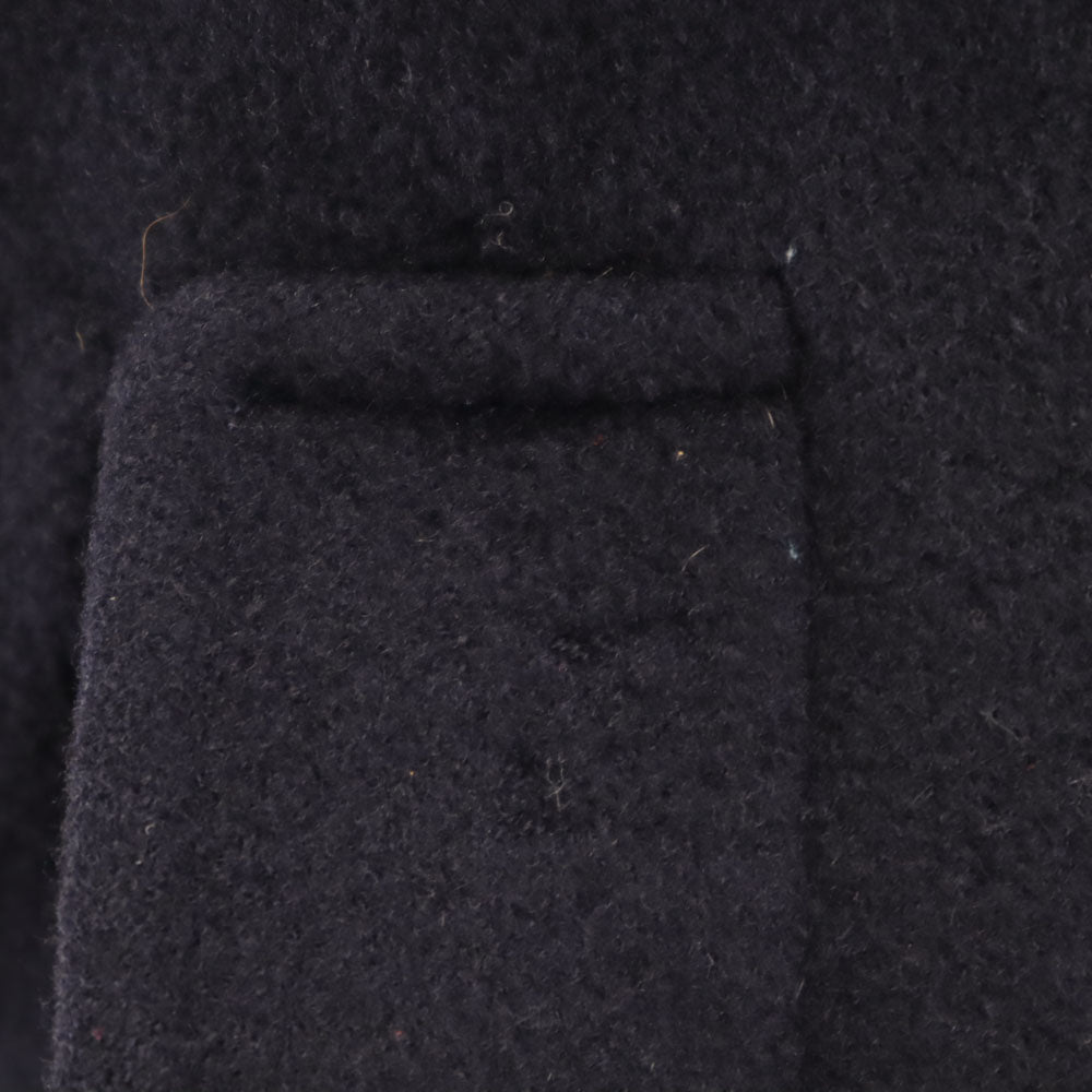 ハナムラ カシミヤブレンド ダブルブレスト メルトン コート 11R ネイビー レディース