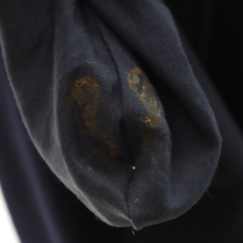 ハナムラ カシミヤブレンド ダブルブレスト メルトン コート 11R ネイビー レディース