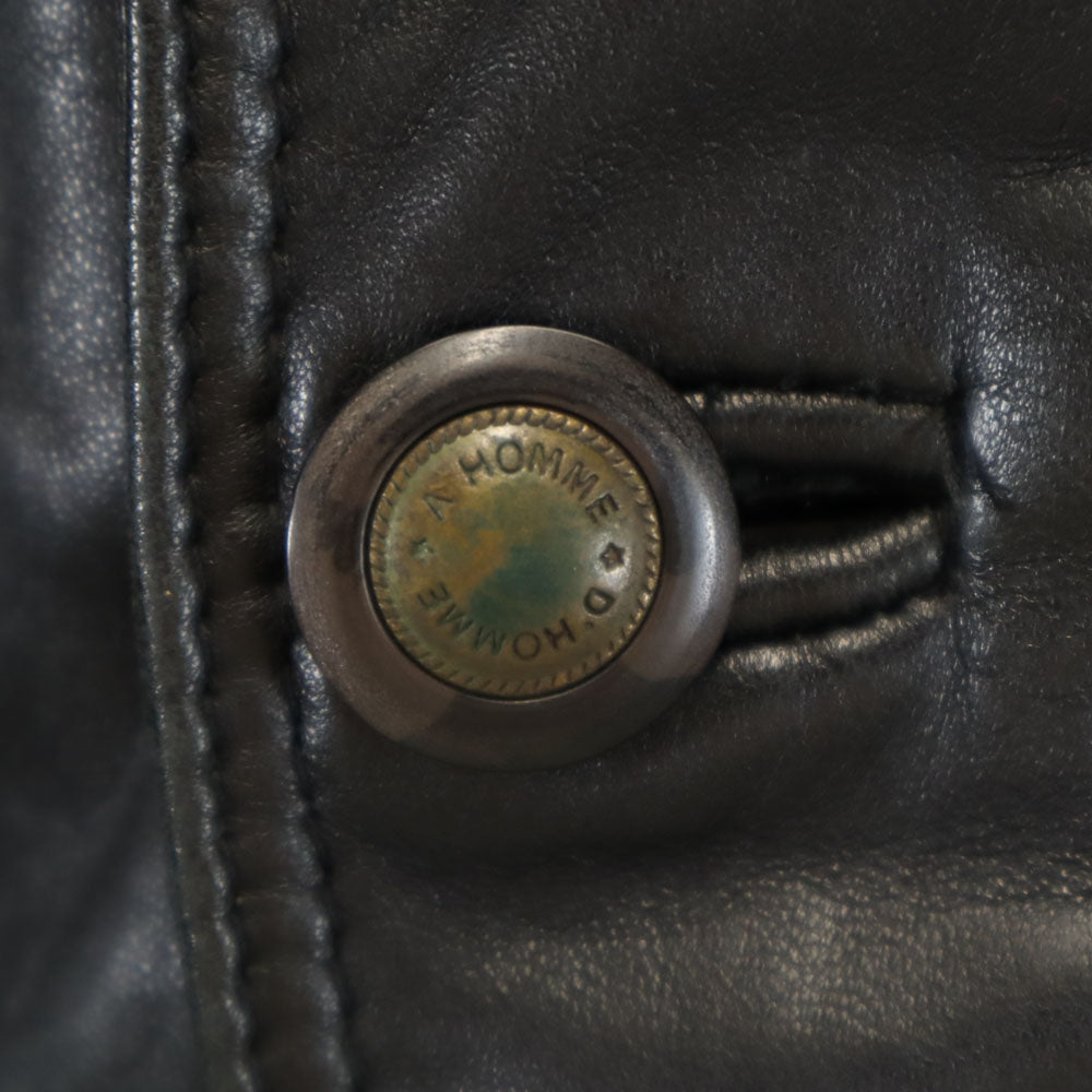 D'HOMME A HOMME 韓国製 シープスキン レザーコート L ブラック D'HOMME A HOMME メンズ