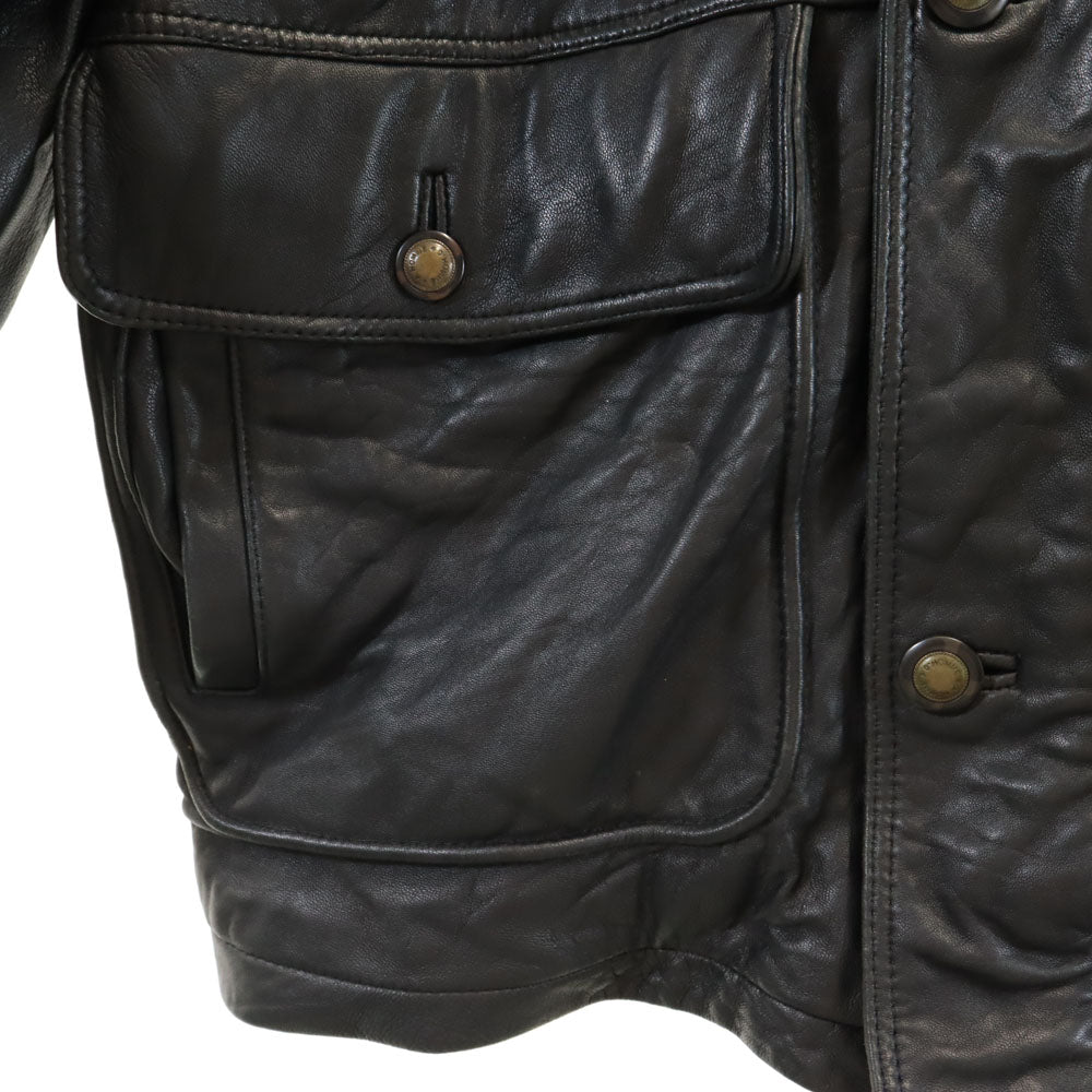 D'HOMME A HOMME 韓国製 シープスキン レザーコート L ブラック D'HOMME A HOMME メンズ