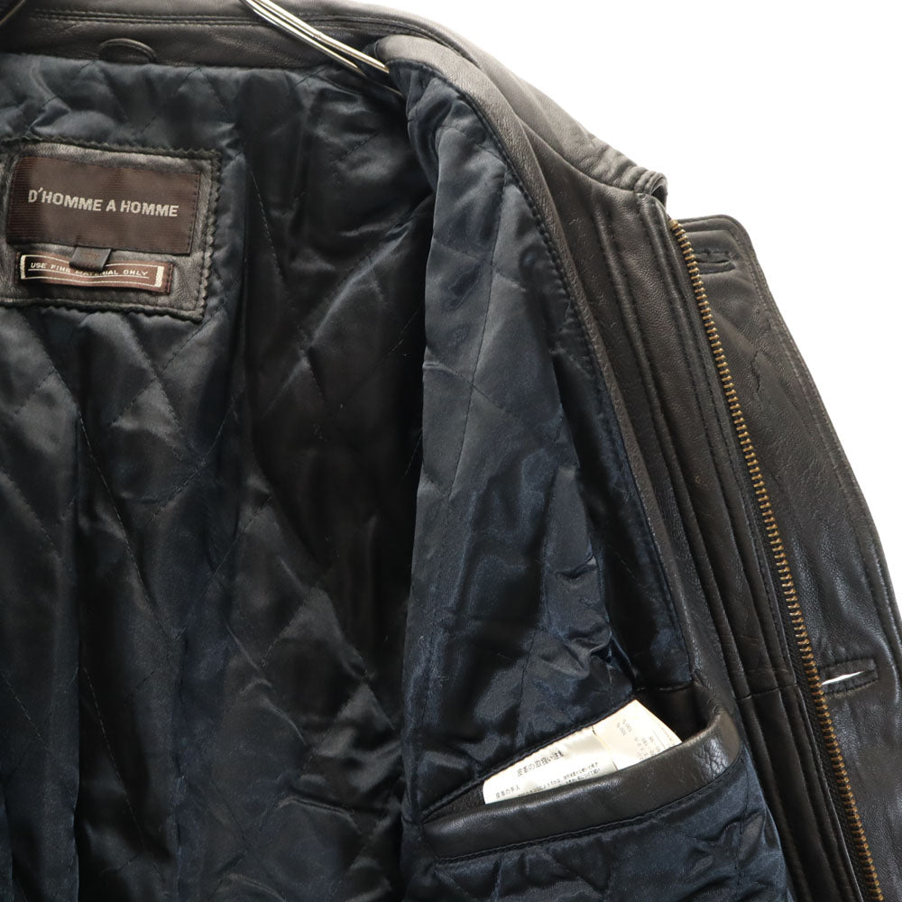 D'HOMME A HOMME 韓国製 シープスキン レザーコート L ブラック D'HOMME A HOMME メンズ