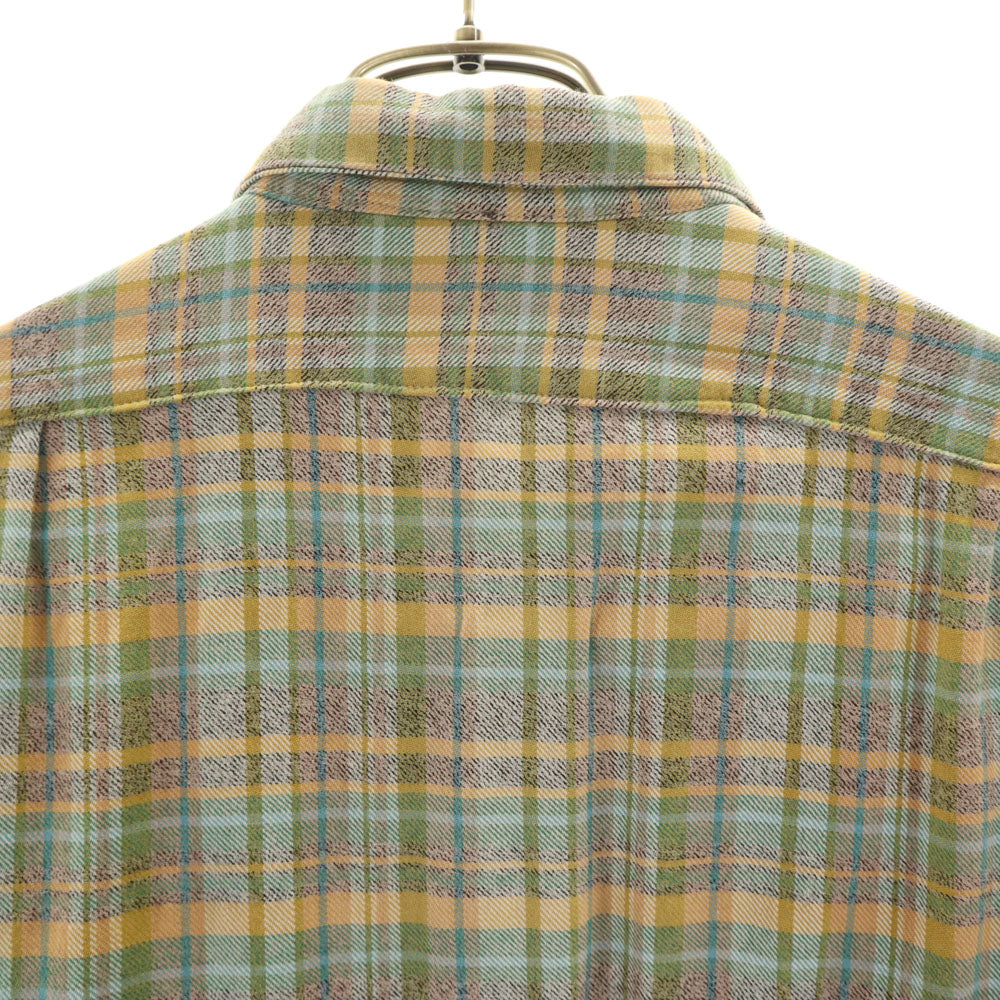 VINTAGE ヴィンテージ 60s グランパ チェック柄 長袖 シャツワンピース 水色 他 レディース
