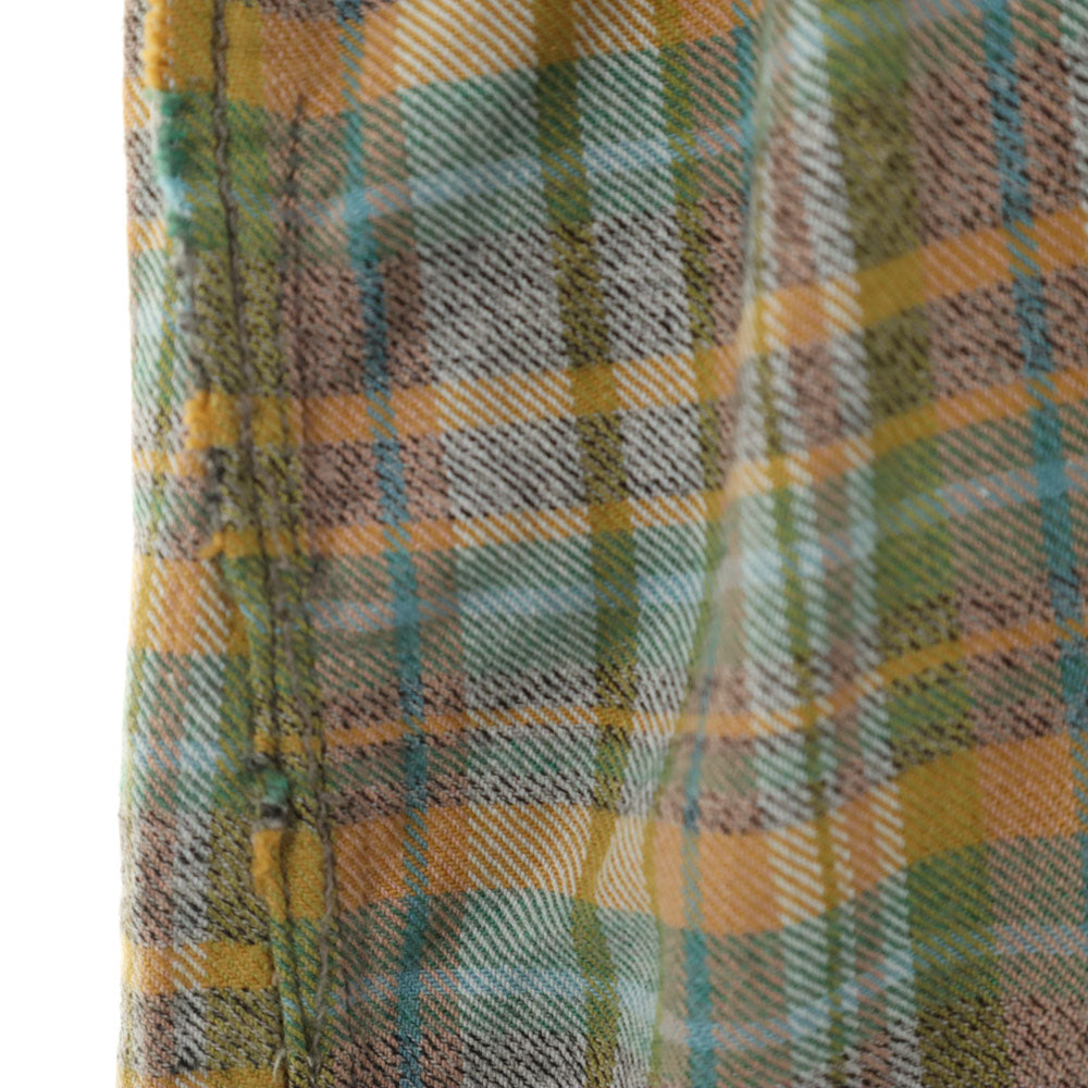 VINTAGE ヴィンテージ 60s グランパ チェック柄 長袖 シャツワンピース 水色 他 レディース