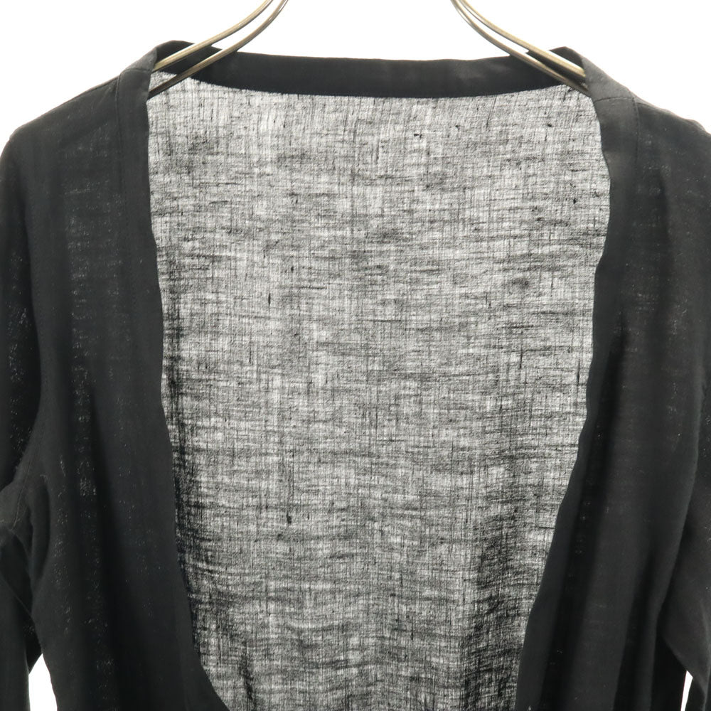 LIMI feu リミフゥ リネン 長袖 カシュクール カーディガン S ブラック レディース