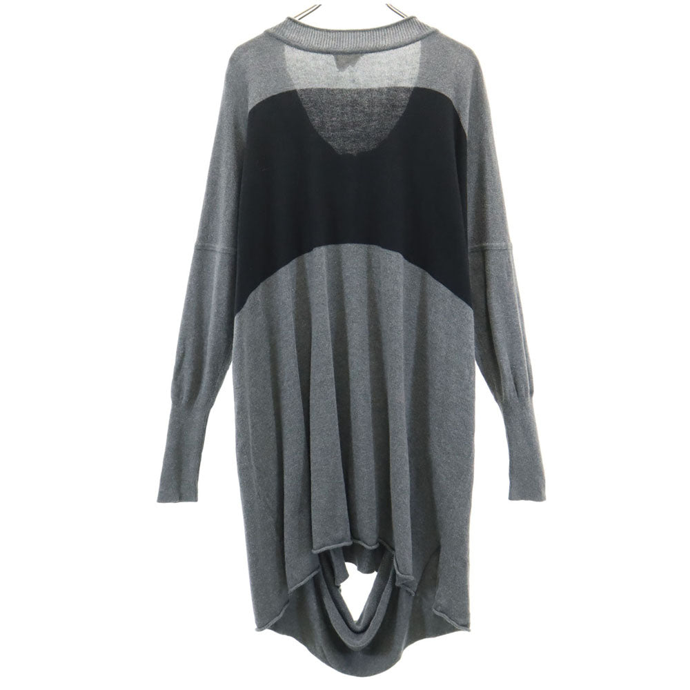 Vivienne Westwood ANGLOMANIA ヴィヴィアンウエストウッド アングロマニア 長袖 ニット ワンピース 38 グレー 変形 レディース