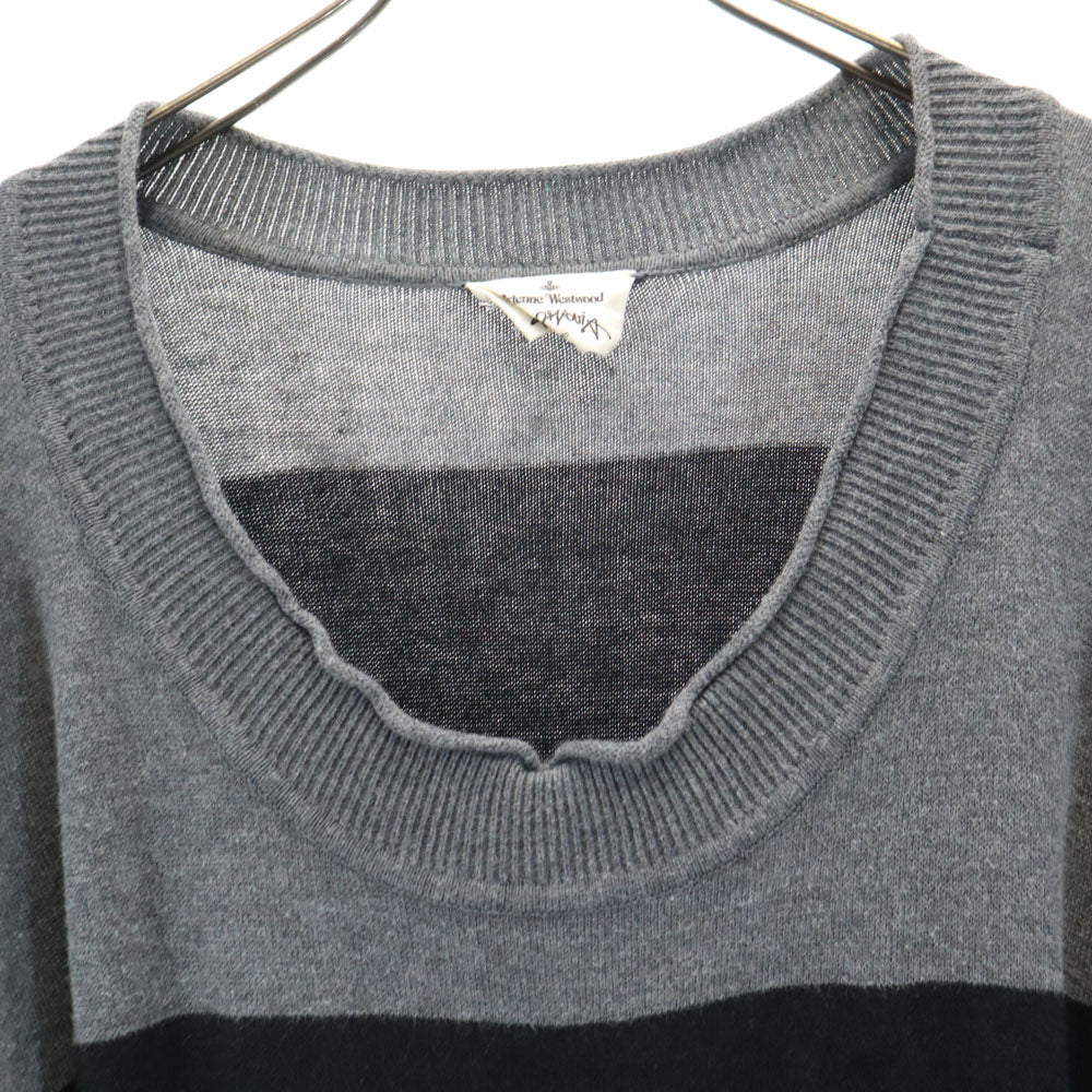 Vivienne Westwood ANGLOMANIA ヴィヴィアンウエストウッド アングロマニア 長袖 ニット ワンピース 38 グレー 変形 レディース