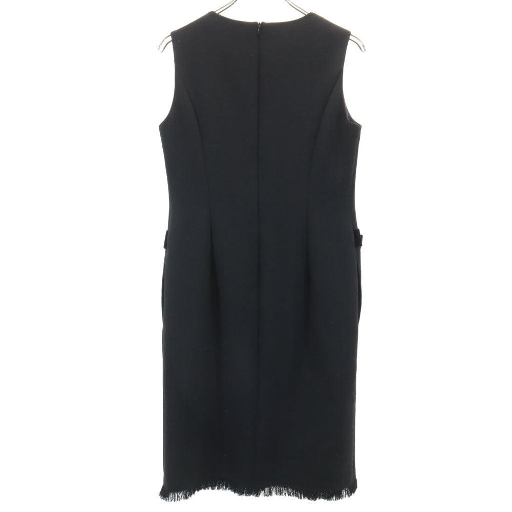 FOXEY フォクシー 日本製 ノースリーブ ワンピース 38 ブラック レディース