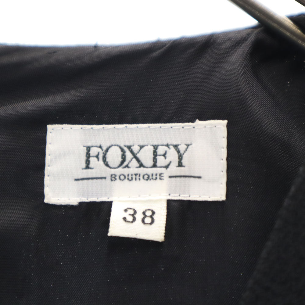 FOXEY フォクシー 日本製 ノースリーブ ワンピース 38 ブラック レディース