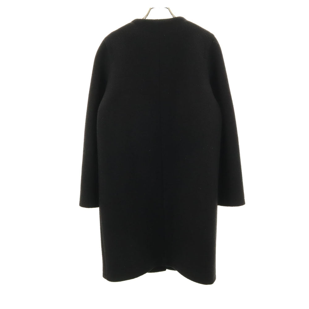 JIL SANDER NAVY ジルサンダーネイビー イタリア製 ノーカラーコート 34 ブラック レディース