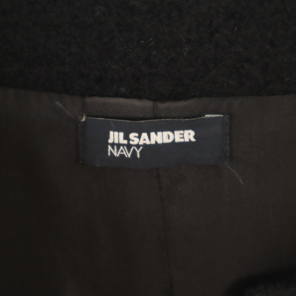 JIL SANDER NAVY ジルサンダーネイビー イタリア製 ノーカラーコート 34 ブラック レディース