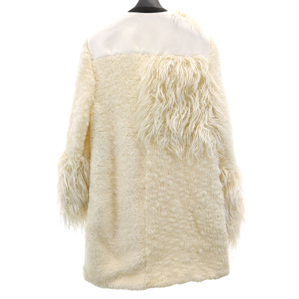 アンダーカバー 日本製 ジュンヤワタナベ コラボ ニット切替 コート 1 アイボリー UNDERCOVER x JUNYA WATANABE ハンガー付き レディース