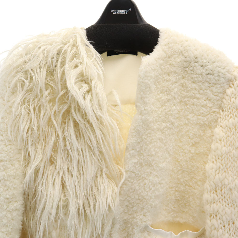 アンダーカバー 日本製 ジュンヤワタナベ コラボ ニット切替 コート 1 アイボリー UNDERCOVER x JUNYA WATANABE ハンガー付き レディース