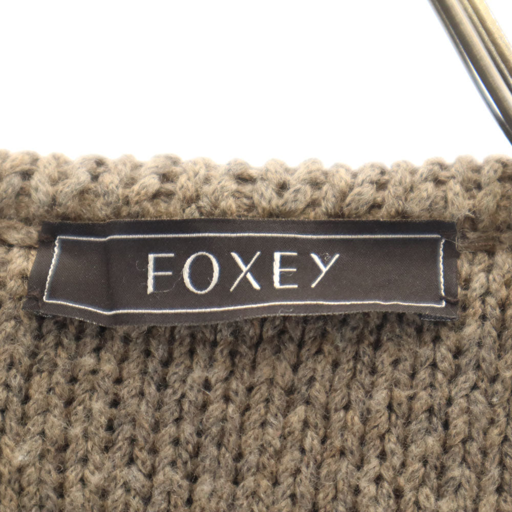 FOXEY フォクシー ニット コート F アッシュブラウン系 レディース